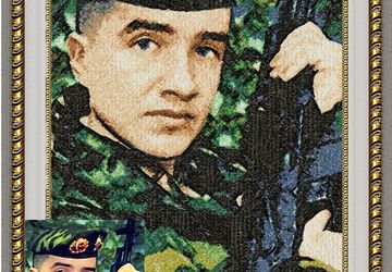 Вышиты портрет в стиле милитари