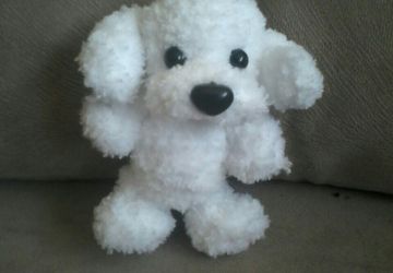 Белый щенок