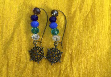 Серьги снежинки