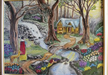 Сказочная картина маслом " Белоснежка"