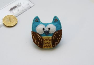 Брошь "Удивлённый совёнок"