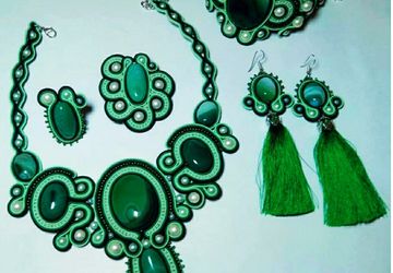 Комплект украшений из сутажа "Лесная нимфа"