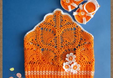 Косынка и сандалики "Оранжевое лето"