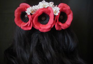 Гребень "Карминовые маки"