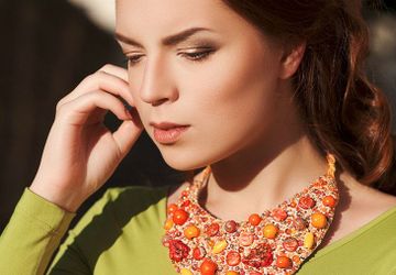 Колье авторское «ЦАРИЦА ОРАНЖЕВЫХ САДОВ»