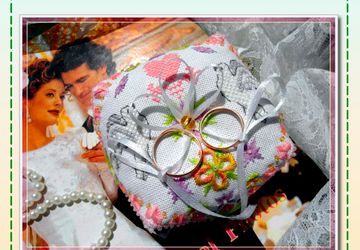 Схема - "Любовь и Верность" - подушечка для колец