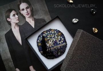 Брошь-звёздная ночь