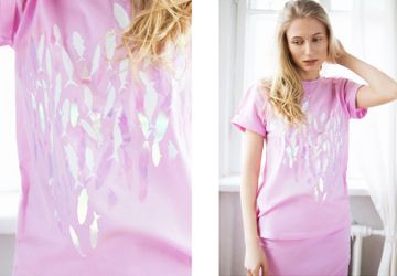 Футболка свободного кроя с рыбками