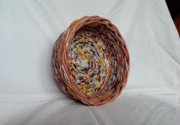 Конфетница плетеная круглая "Цветное настроение", №1