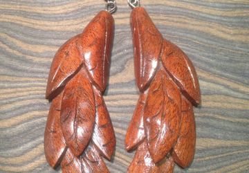 серьги "листья"
