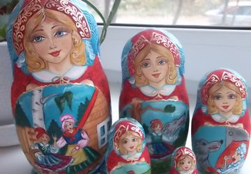 Матрешка "Красная шапочка " h = 18см, 5 м