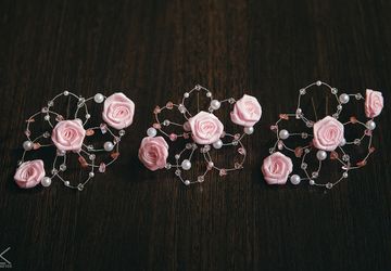 Шпильки в нежно-розовом цвете (3 шт)