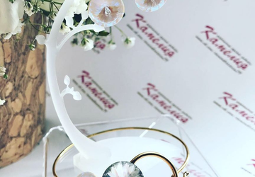 Комплект серьги и браслет с кристаллами сваровски