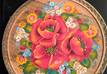 тарелка деревянная декоративная