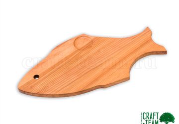Доска для подачи блюд в форме рыбы - бук