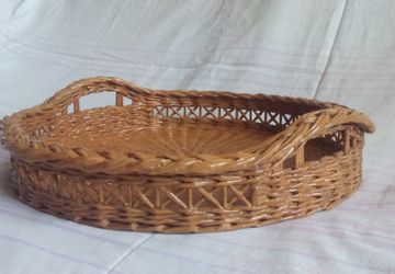 Поднос плетеный "Коса" большого размера
