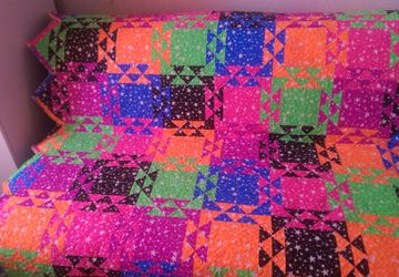 Яркое лоскутное покрывало «Звездная загадка» размер 158х248 см.