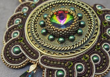 Сутажное колье "Стимпанк"