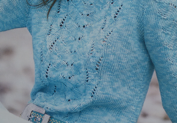 Ажурный женский пуловер из меланжевой пряжи