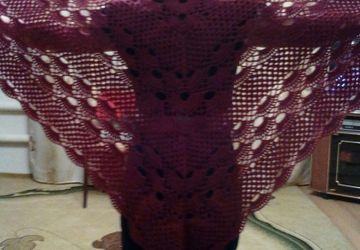 шаль бордовая