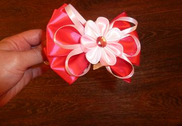 ободок с бантиком в технике канзаши (на заказ)