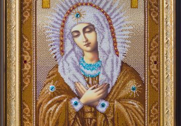 Пример оформления вышивки иконы