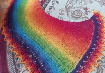 Мини шаль" Пламя радуги"