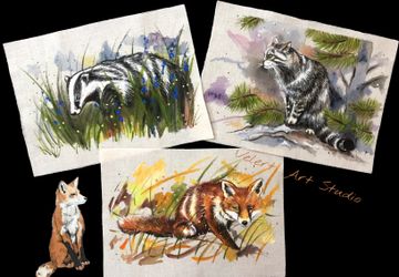 Набор: «Лиса, барсук и кот»