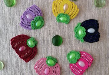 Сутажная брошь "Хризантема"