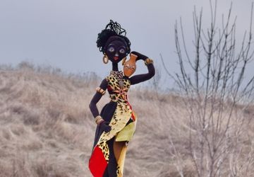 Интерьерная  кукла-африканочка НАКАТО (рождена второй)