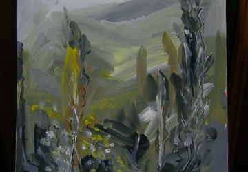 пейзаж с тополями 28*38