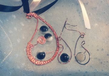 Комплект кулон + серьги "Инь-Ян"