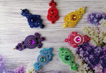 Сутажные кулоны "Радуга"