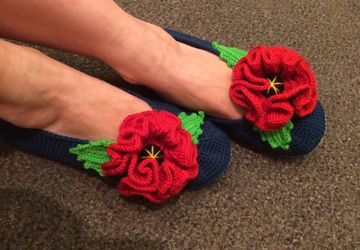 Тапочки балетки вязанные крючком