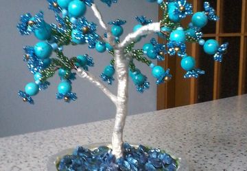 Деревце из бирюзы ГОЛУБЫЕ ШАРИКИ