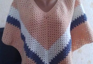 Пончо крючком