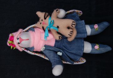 зайка тильда Рози с котенком