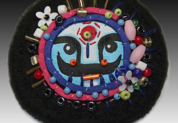 Брошь бохо черная брахманчик 1