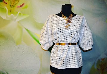 Кожаная блузка с перфорацией