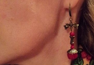 Серьги Кораллы с бантиком