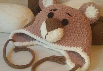 Плюшевая шапочка "Мишка Тедди "