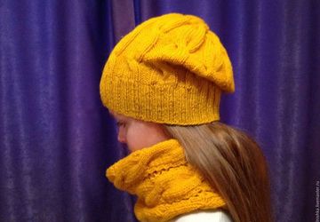 Комплект, шапка + снуд/шарф