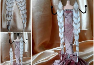 Серьги-кисти из японского бисера