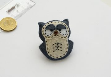 Брошь "Сонный совёнок"