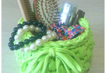 Вязаная корзинка