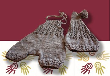 Вязаный комплект для фотосессии новорожденного "Гном"