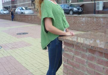 Пуловер-пончо