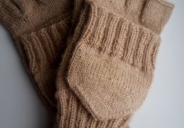 Варежки трансформеры, бежевые