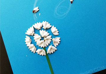 Аппликация из макарон-бабочек.