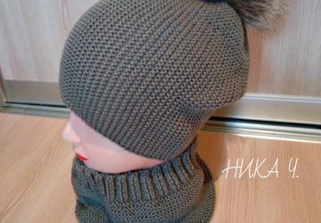 Шапка Бини +снуд